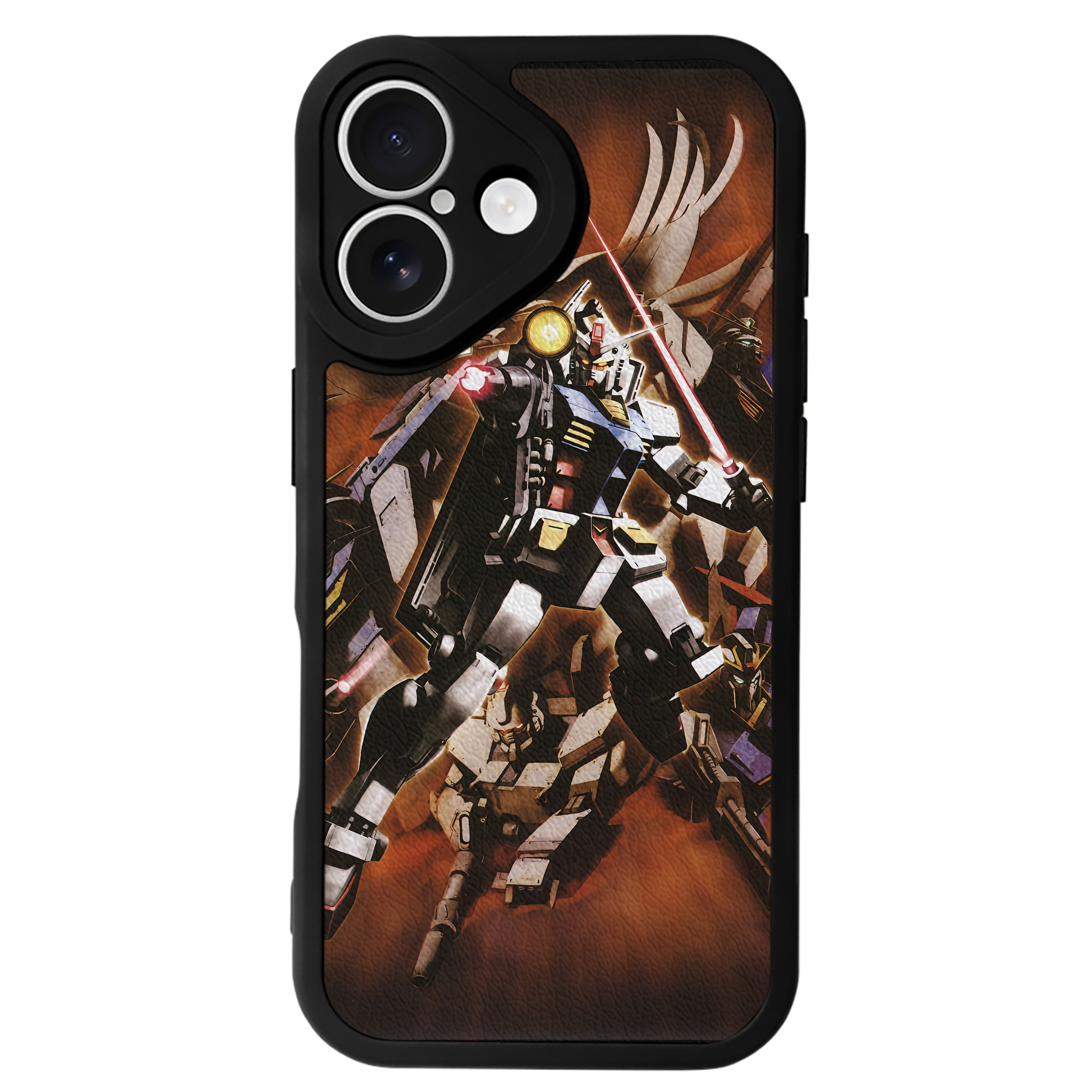 （画像用） 機動戦士ガンダム Mobile Suit Gundam 【iPhone 16シリーズ対応】シリコンスマホケース（レザー調） 材質：シリコン